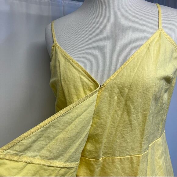 GAP Cami wrap Ruffle linen Dress cream yellow - Picture 6 of 10